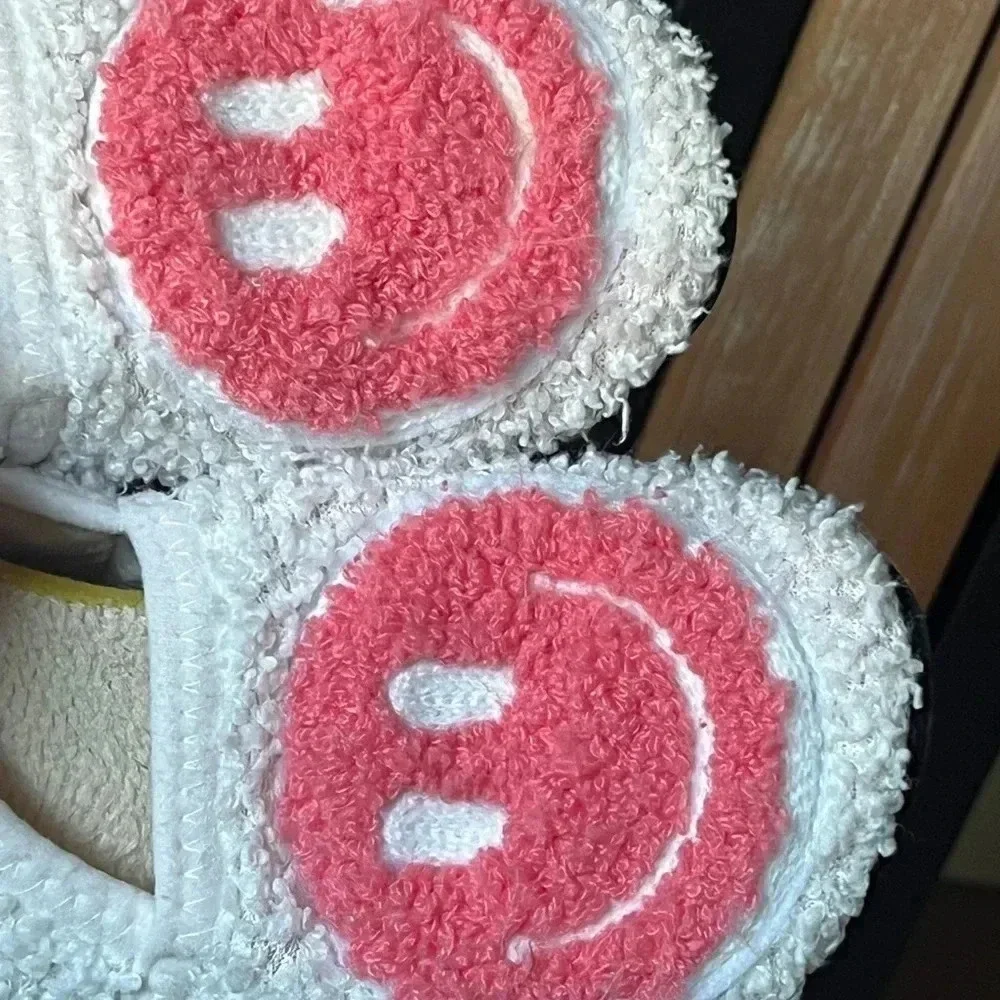 Smiley Face slippers toddler girl Stoney clover fuzzy Sherpa hard sole Amazon